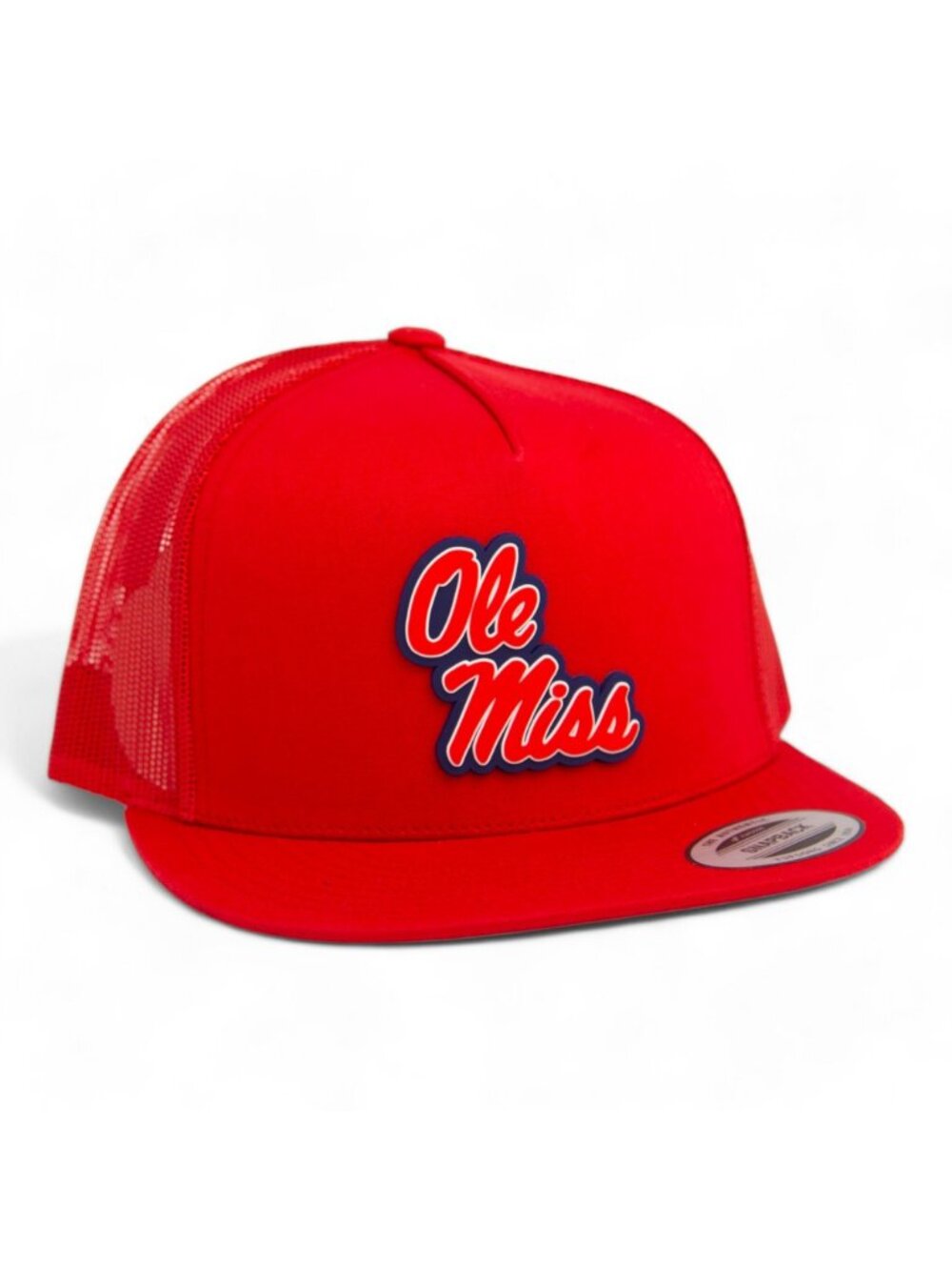 Ole Miss Rebels YP Snapback Flat Bill Trucker Hat- Red